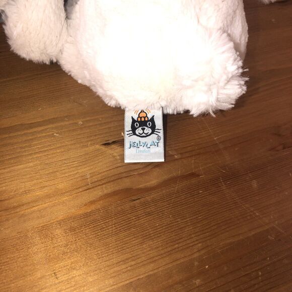 Jellycat Bashful Bunny Rabbit Plush White Pink Nose 12" Stuffed Animal Toy - Picture 5 of 6